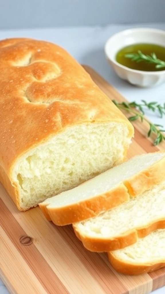 No Sugar Sandwich Bread Recipe Sliced no sugar sandwich bread on a wooden board with a golden crust and soft interior.